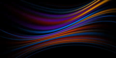 Fototapeta premium Modern colorful flow poster. Wave Liquid shape in black color background. Art design for your design project