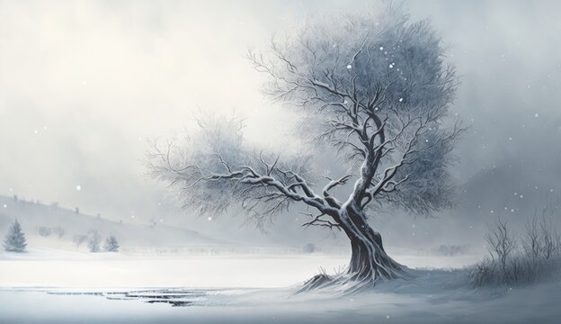 Magical winter landscape for background use