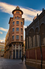 Buildings at Sagasta street, Malaga city, Andalusia, Spain