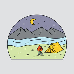 Camping graphic illustration vector art t-shirt design