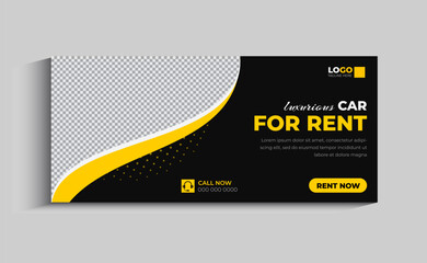 Car rental social media cover and Web banner Template