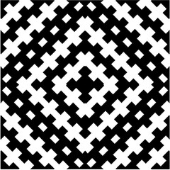  White background with abstract shapes. Black and white texture. Seamless monochrome repeating pattern  for decor, fabric or cloth.