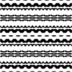 
 White background with abstract shapes. Black and white texture. Seamless monochrome repeating pattern  for decor, fabric or cloth.