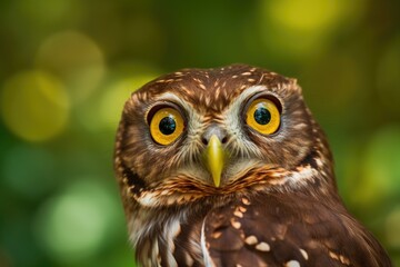 a close-up of an owl chicks eyes ( Athene noctua ). Generative AI