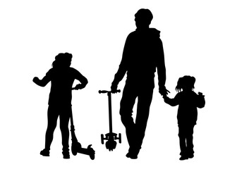 Families with little child on white background - 593333171