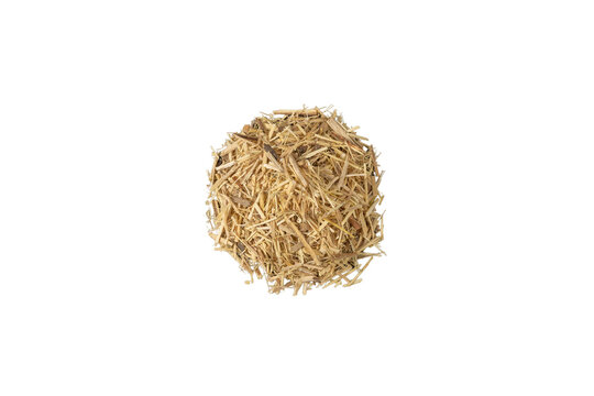 siberian ginseng in latin Eleutherococcus senticosus  heap isolated on white background. Medicinal herb. has a history of use in folklore and traditional Chinese medicine. 