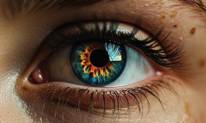 Naklejka premium PROMER PLANO DE OJOS INTERRACIALES ilustraciones de IA generativas. 