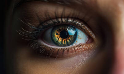 Fototapeta premium PROMER PLANO DE OJOS INTERRACIALES ilustraciones de IA generativas. 