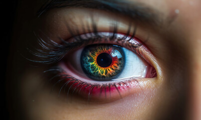 Fototapeta premium PROMER PLANO DE OJOS INTERRACIALES ilustraciones de IA generativas. 