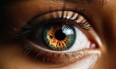 Fototapeta premium PROMER PLANO DE OJOS INTERRACIALES ilustraciones de IA generativas. 