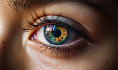 Obraz premium PROMER PLANO DE OJOS INTERRACIALES ilustraciones de IA generativas. 