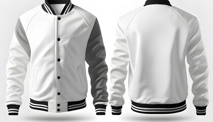 A white and black jacket with a black collar created with Generative AI technology - obrazy, fototapety, plakaty