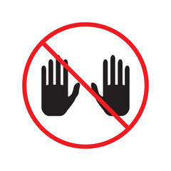 Hands vector icon, gloves icon, medicine gloves icon, prayer hands, muslim prayer icon. Hand flat sign design. Hand symbol pictogram.
Warning, caution, attention, restriction symbol pictogram label