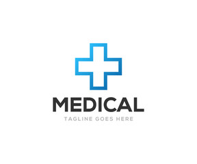 Obraz premium Medical cross logo design. Health Care logo design vector template.