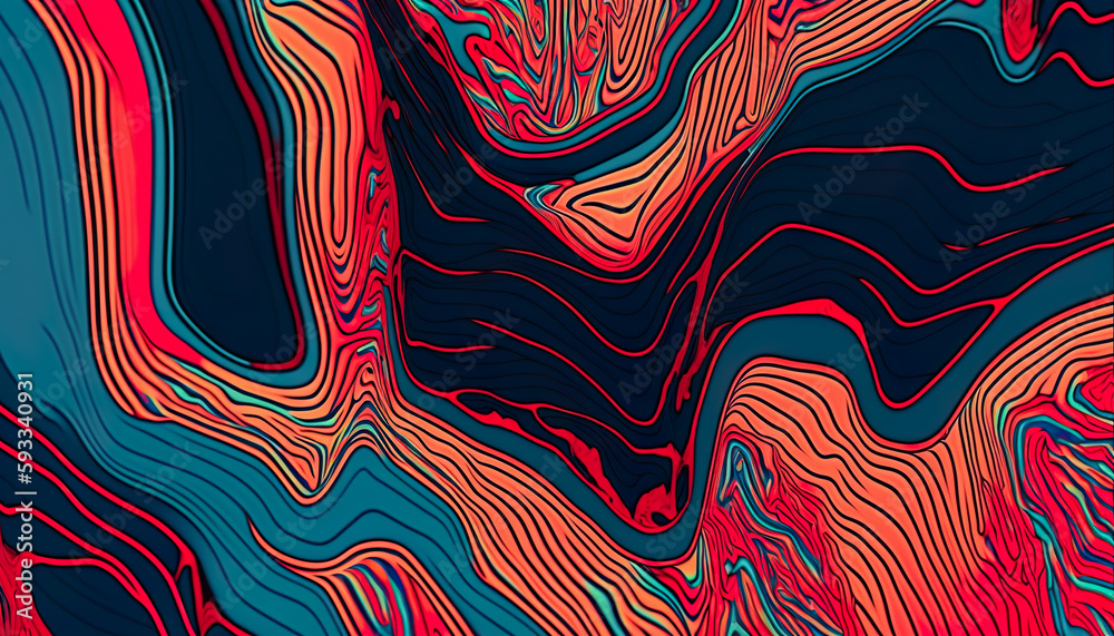 Wall mural Abstract Topographic Background - Generative AI