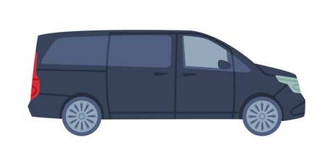 Minivan as Passenger Car and Urban Transport Vector Illustration