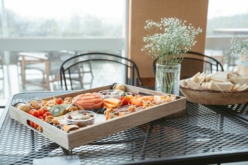 Beautiful charcuterie board display