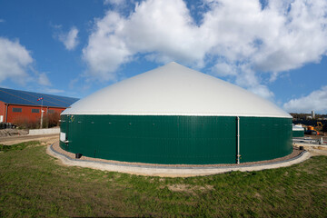 Gärbehälter einer neuen Biogasanlage.