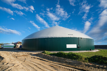 Gärbehälter einer neuen Biogasanlage.