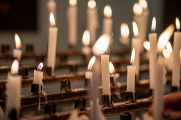 Church burning candles