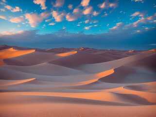 Fototapeta na wymiar Desert dunes landscape. AI generated illustration