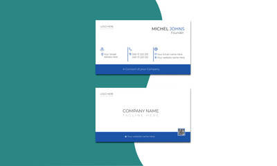 Modern and Exclusive business card Template design with Blue color