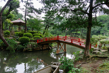 wooden bridge in the park