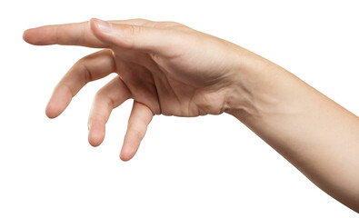 Hand touching or pointing at somebody or something, cut out