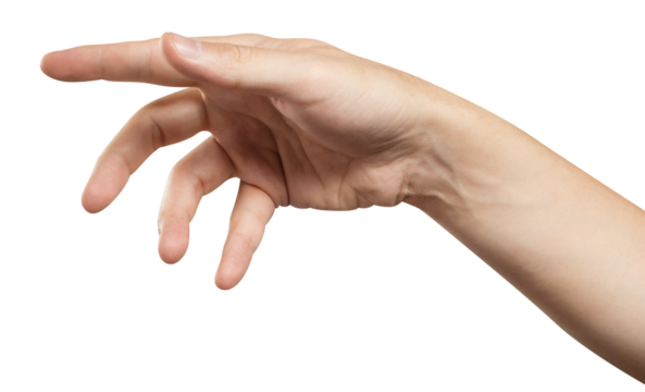 Hand touching or pointing at somebody or something, cut out