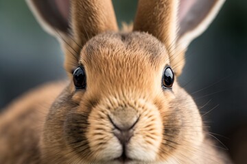 Obraz premium Close-up of a bunny. designed using generative ai