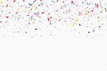 Glittering confetti on a transparent background