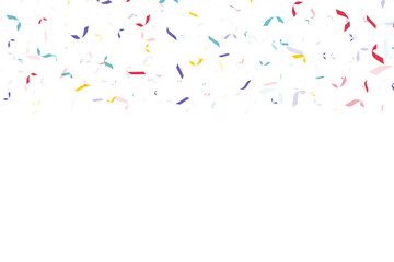 Glittering confetti on a white background