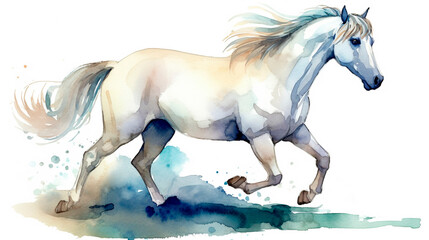 Naklejka na ściany i meble a beautiful white stallion