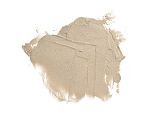 Png oil and acrylic smear blot canvas painting blot. Abstract beige gray color stain brushstroke...