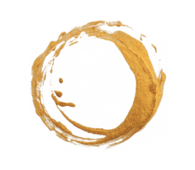 Png Gold bronze glitter brushstroke painting circle blot smear. Abstract glow shine stain on trasparent background.