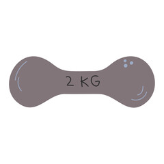 Iron Dumbbell Clipart. Sport And Health Concept. Vector Stock Illustration Isolated On White Background.