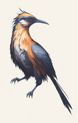 Beautiful fantasy bird digital painting illustration