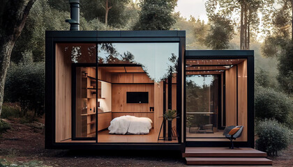 modern tiny houses, ai generative