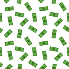 Green paper money seamless pattern