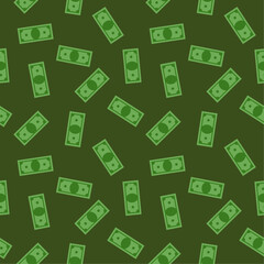 Green paper money seamless pattern