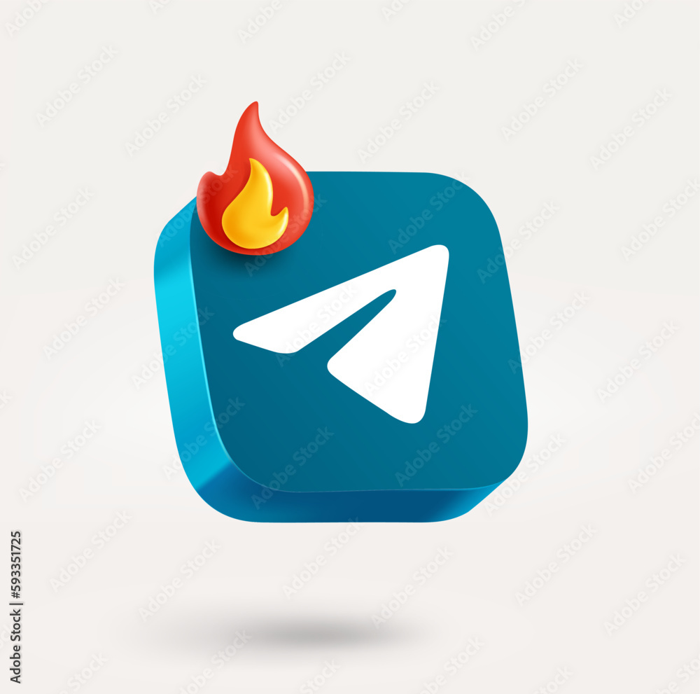 Poster Chat application icon with bonfire. 3d vector icon isolated on white background