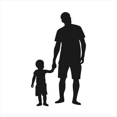 Happy Father's Day concept. Silhouette father and son