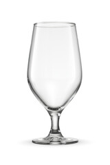 Empty clean tulip glass for beer isolated on white.