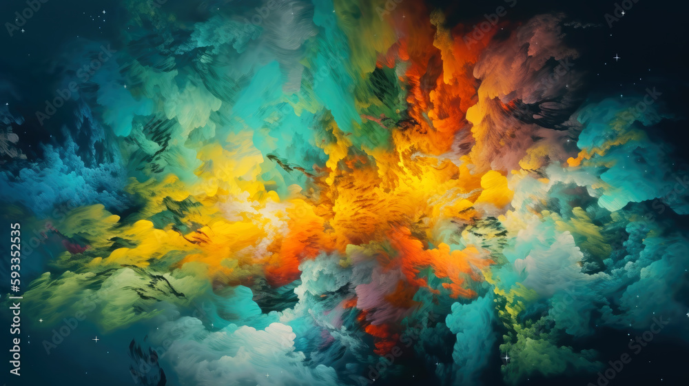 Poster cosmic space and stars, cosmic abstract background. generative ai.