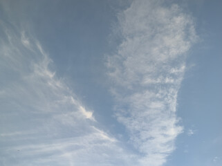 Perspective of clouds forming a giant V for victory