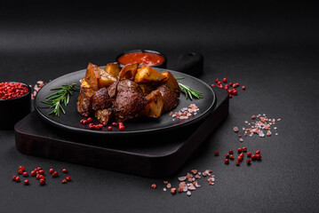 Delicious potatoes baked in their skins with rosemary and spices