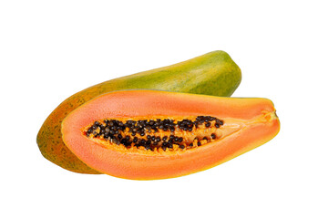 papaya inside and out on a blank background. PNG