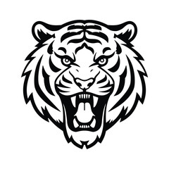 tiger head black and white style logo vector