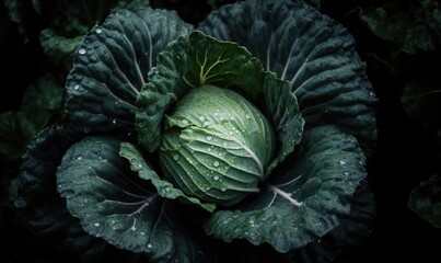 Obraz premium a green leafy plant with water droplets on it's leaves. generative ai