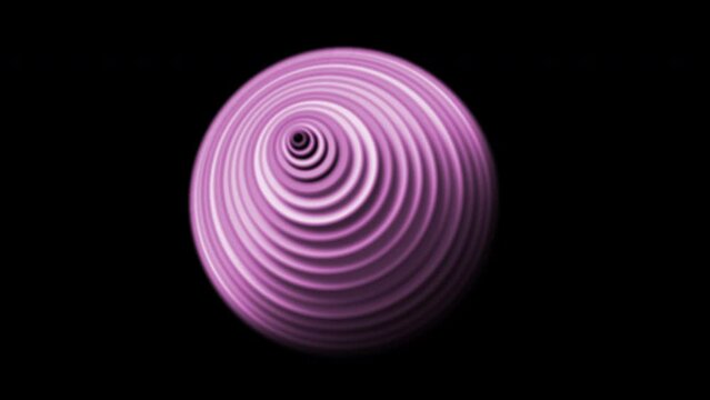 A psychedelic and hypnotic pattern of purple 3D discs growing slowly. The shot has an alpha channel and is 4k 24p.